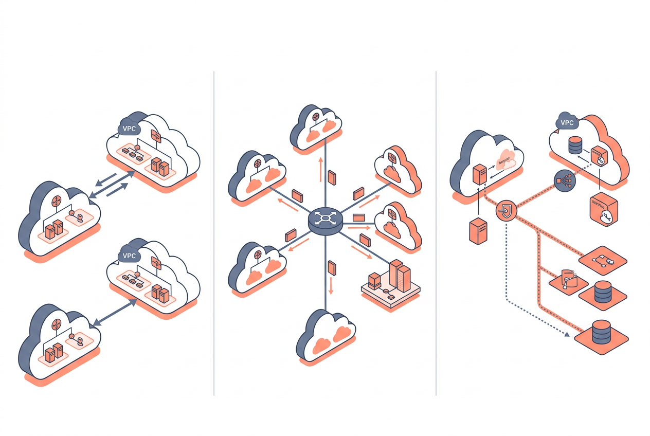 AWS Networking Explained: VPC Peering, Transit Gateway, and PrivateLink illustration