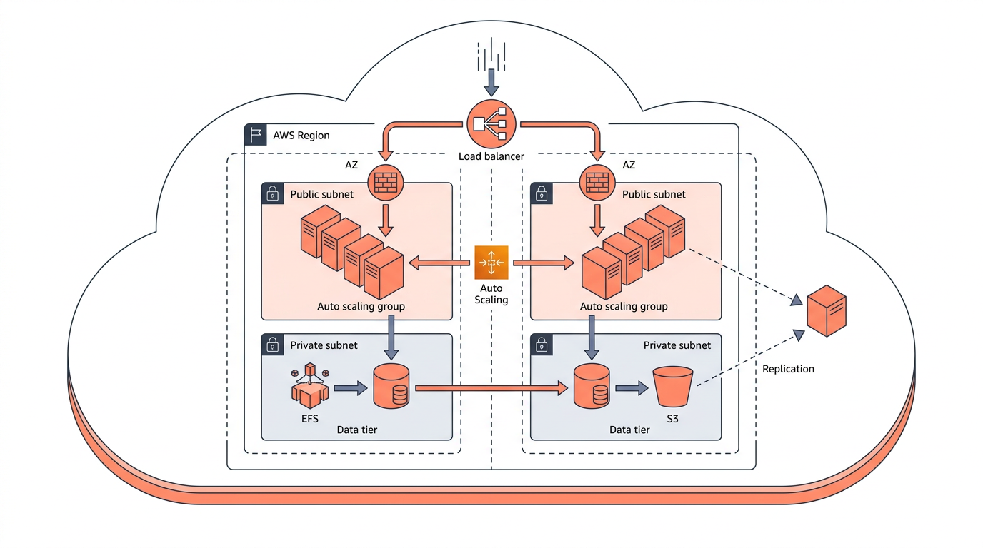 High Availability on AWS: Multi-AZ Architecture, Auto Scaling, and RTO/RPO Trade-offs